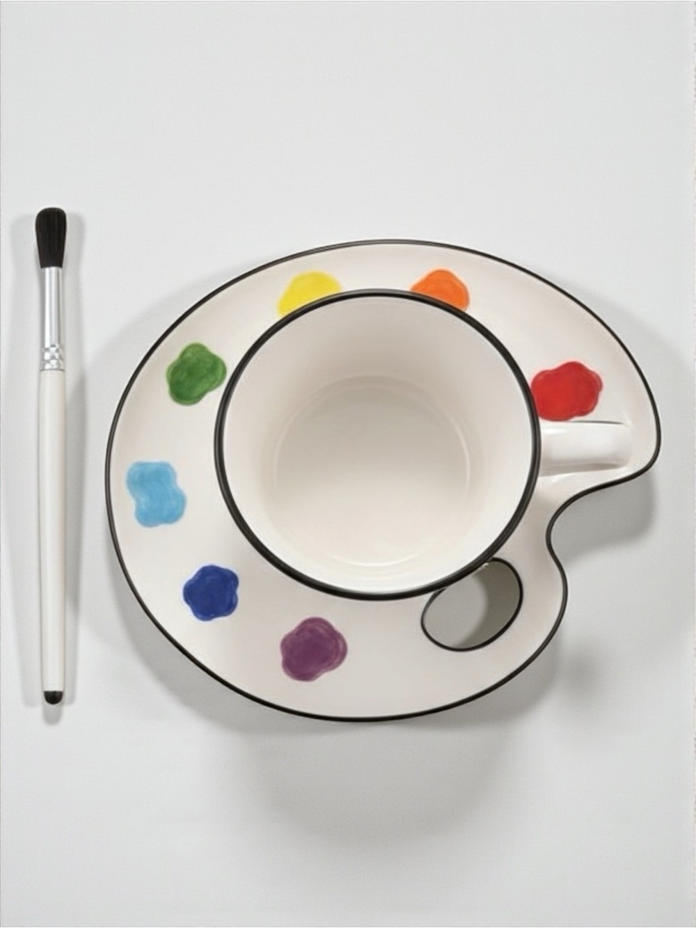 Jonathan Adler Paint Palette Teacup & Saucer Set Artist Gift NWT